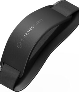 Sinjimoru Phone Grip with Silicone Band, Holder & Kickstand, Black | Sinji Grip Silicone, adhesive finger strap for smartphones, tablets, eReaders, hands-free stand, residue-free reusable