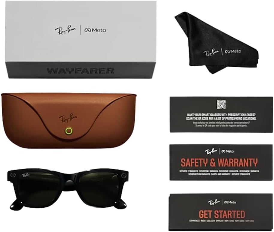 Ray-Ban Meta (Gen 1), Wayfarer, Matte Black | Smart AI Glasses for Men, Women — 12 MP Ultra-Wide Camera, Open-Ear Audio, Video Recording, Bluetooth — Transitions® Graphite Green Lenses — Sunglasses - Image 8