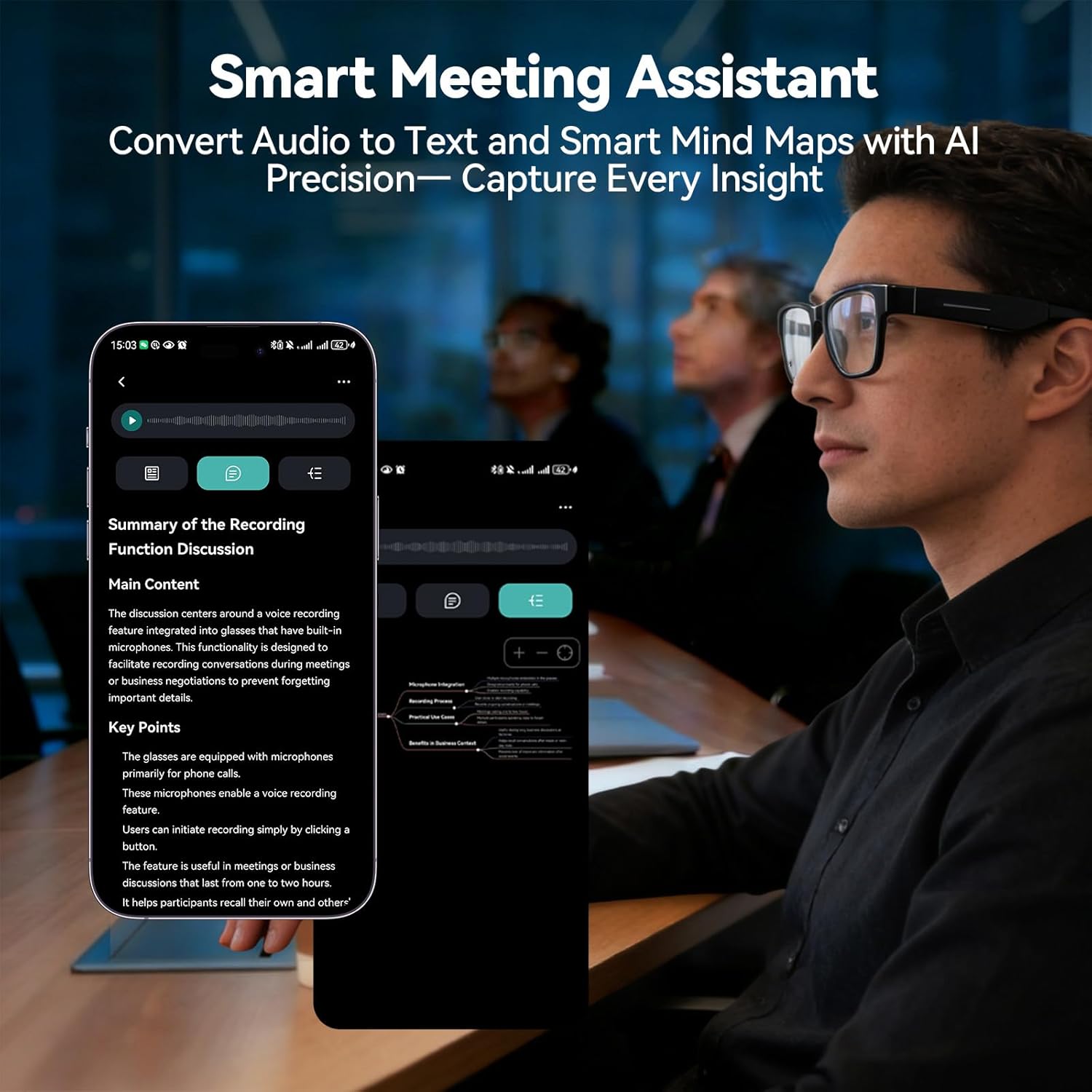 AI Smart Glasses with ChatGPT – Bluetooth, Real-Time Translation, Music & Hands-Free Calls, Photochromic Lenses, UV & Blue Light Protection for Men & Women - Image 6