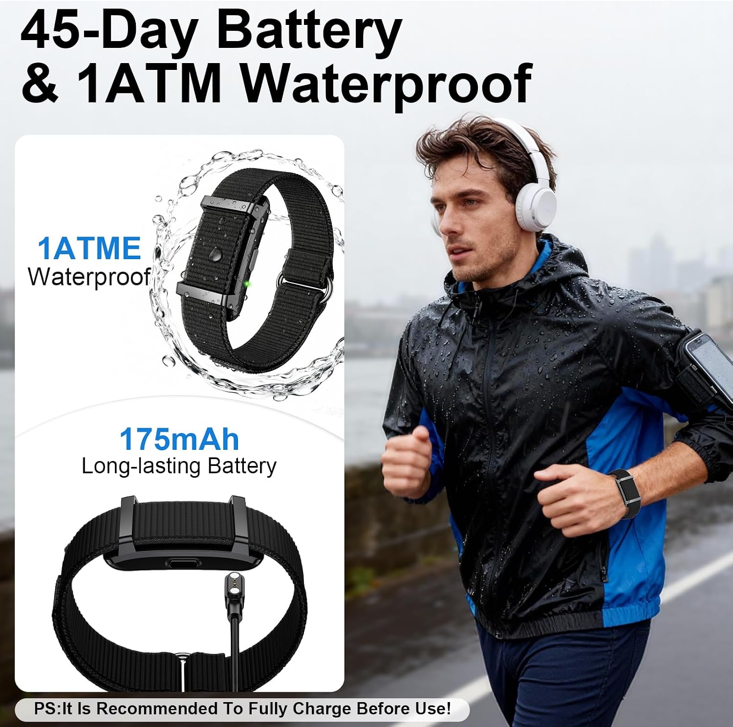 Smart Bracelet Fitness Trackers for Men Women, Smart Watch 24/7 Heart Rate Sleep Stress HRV Monitor, 170+ Sports Modes, 2 Bands, Free APP - Image 3