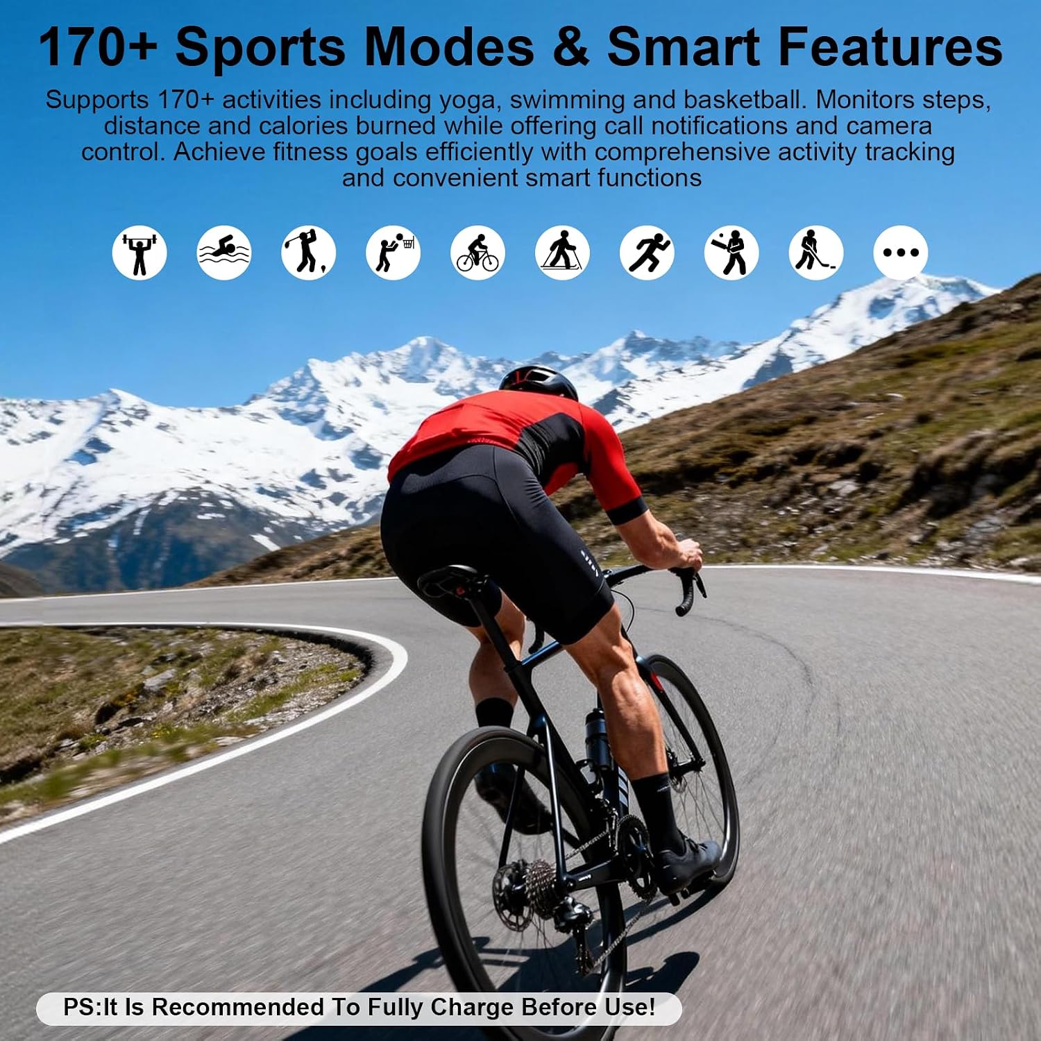 Smart Bracelet Fitness Trackers for Men Women, Smart Watch 24/7 Heart Rate Sleep Stress HRV Monitor, 170+ Sports Modes, 2 Bands, Free APP - Image 6