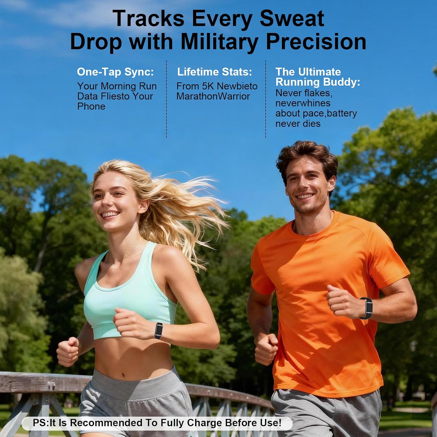 Smart Bracelet Fitness Trackers for Men Women, Smart Watch 24/7 Heart Rate Sleep Stress HRV Monitor, 170+ Sports Modes, 2 Bands, Free APP - Image 7